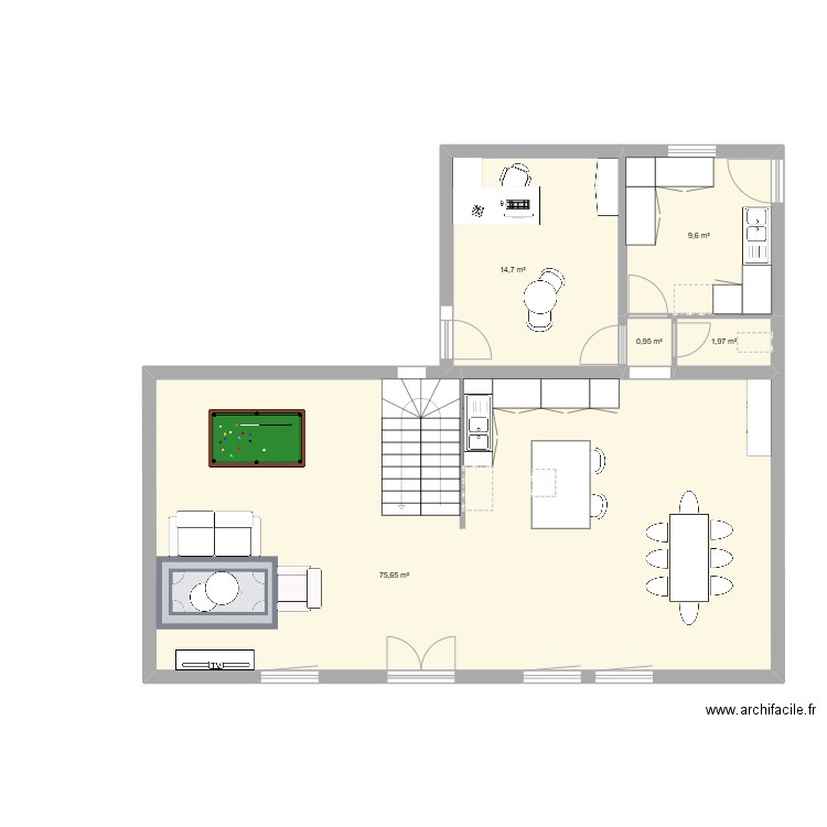 eric. Plan de 5 pièces et 103 m2