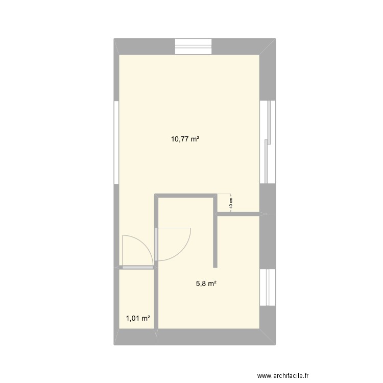 Belle île 2. Plan de 3 pièces et 18 m2