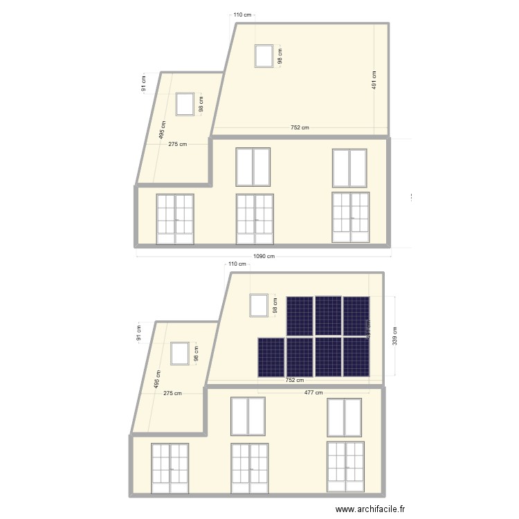 gonet. Plan de 6 pièces et 176 m2