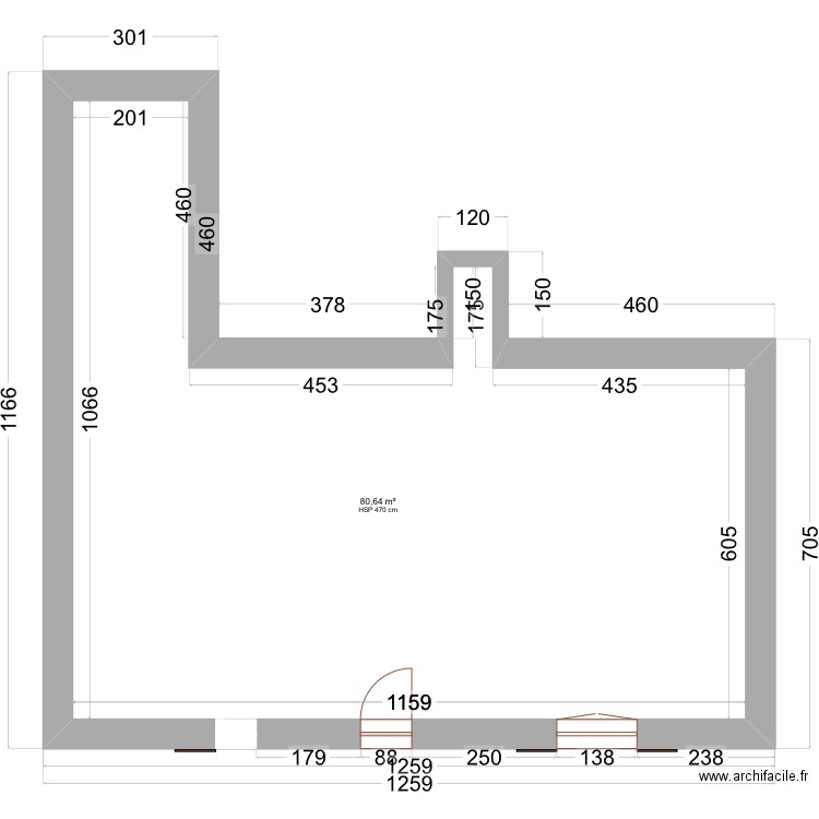 Cindy et Kelvin. Plan de 1 pièce et 81 m2