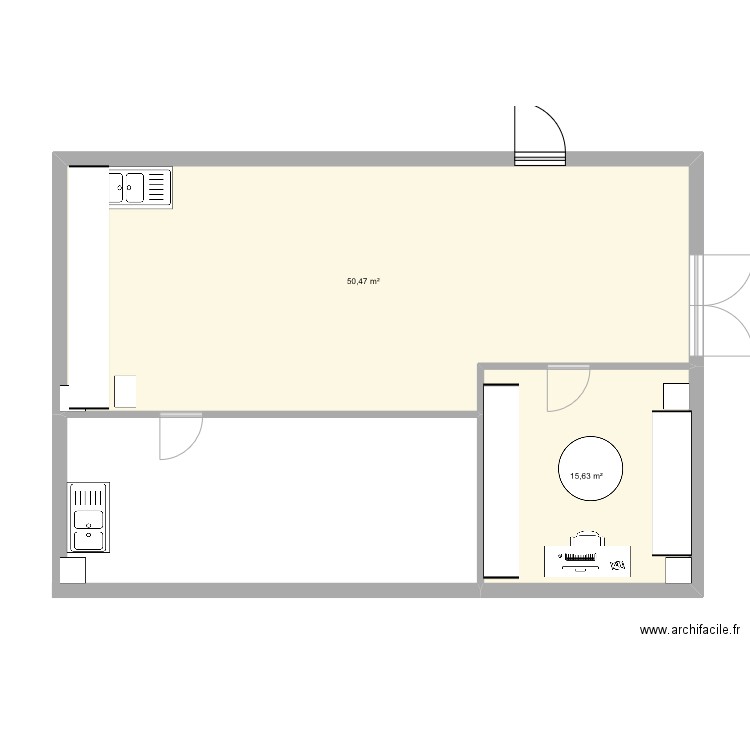 VILLEMIN_2. Plan de 2 pièces et 66 m2