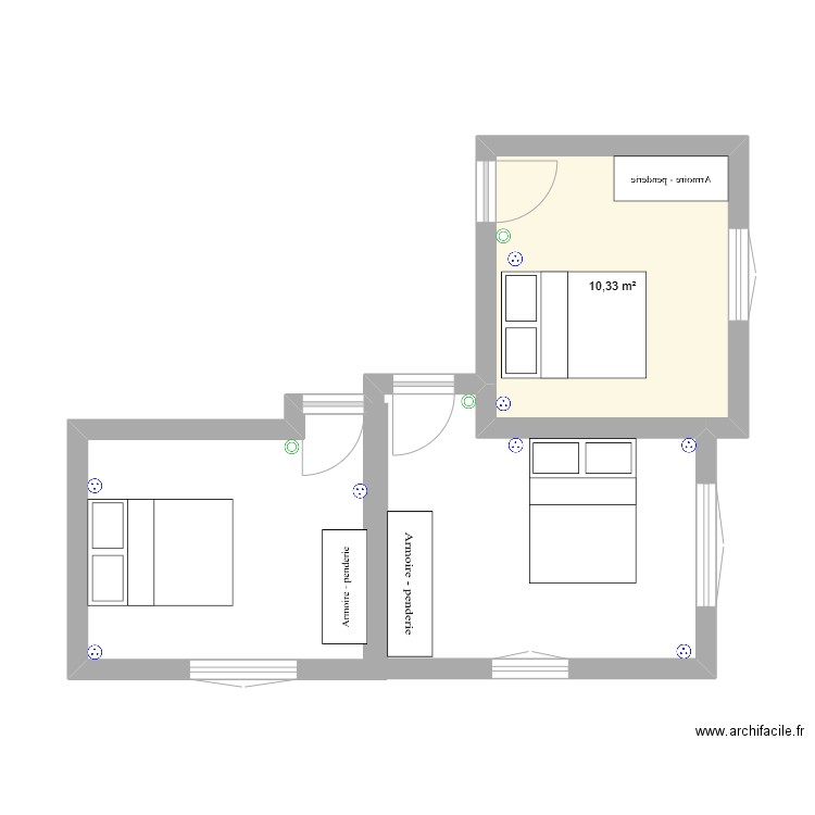 elinkine. Plan de 1 pièce et 10 m2