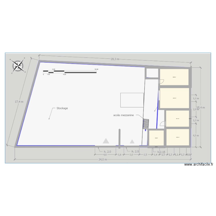 plan Mendes france. Plan de 7 pièces et 82 m2