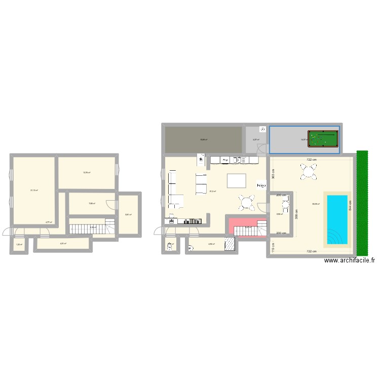 BASE. Plan de 17 pièces et 221 m2