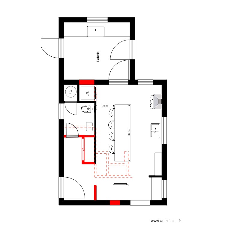 JF Collard 2. Plan de 3 pièces et 38 m2