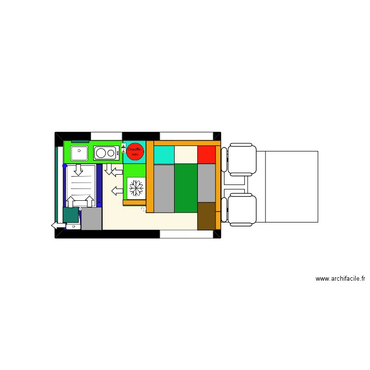 VAN 2. Plan de 1 pièce et 5 m2