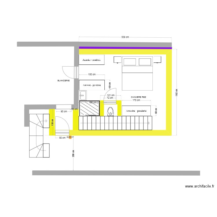 Projet 3 Molenbeek REZ a 200cm. Plan de 0 pièce et 0 m2