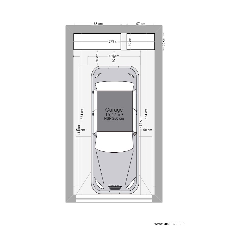 Garage. Plan de 1 pièce et 15 m2