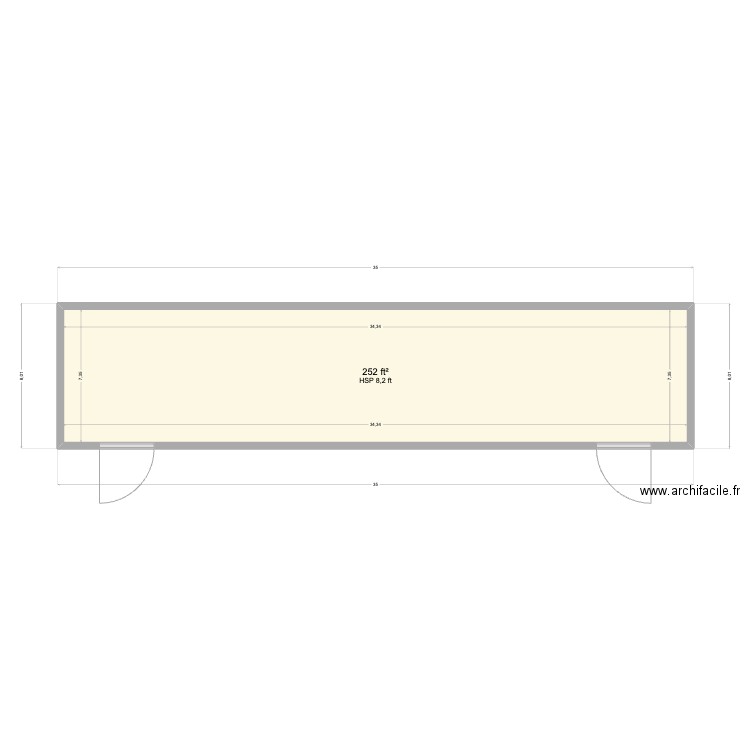 Con ver1 8x35. Plan de 1 pièce et 23 m2