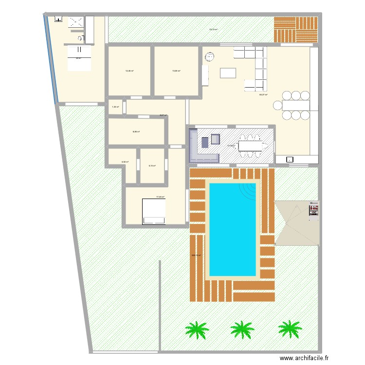 plan maison 2. Plan de 13 pièces et 461 m2