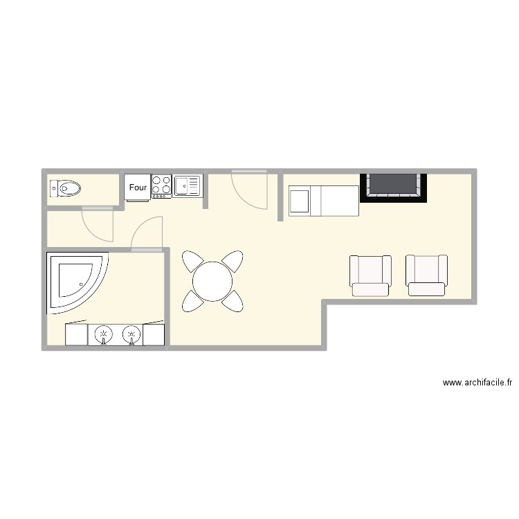 Loubet Nadiine. Plan de 3 pièces et 33 m2