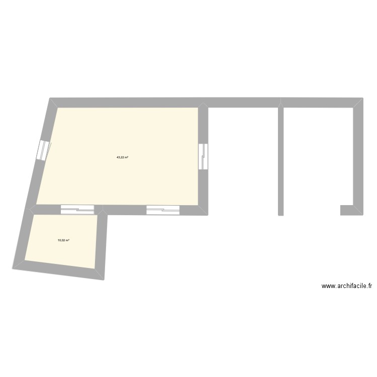 guerilleros v4 RDC. Plan de 4 pièces et 107 m2