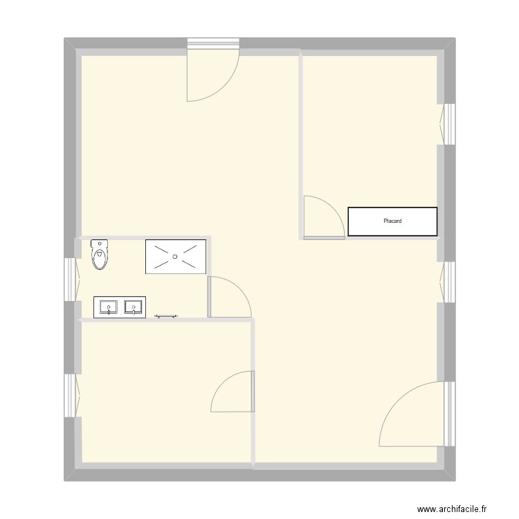 assaf projet. Plan de 1 pièce et 82 m2