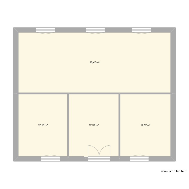 Loges. Plan de 4 pièces et 74 m2