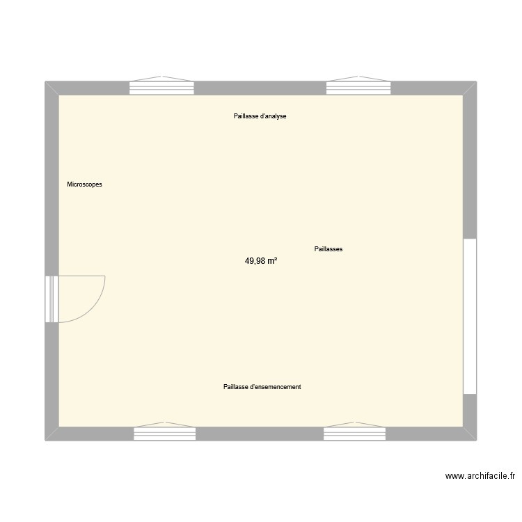 Plan du laboratoire modulaire.. Plan de 1 pièce et 50 m2