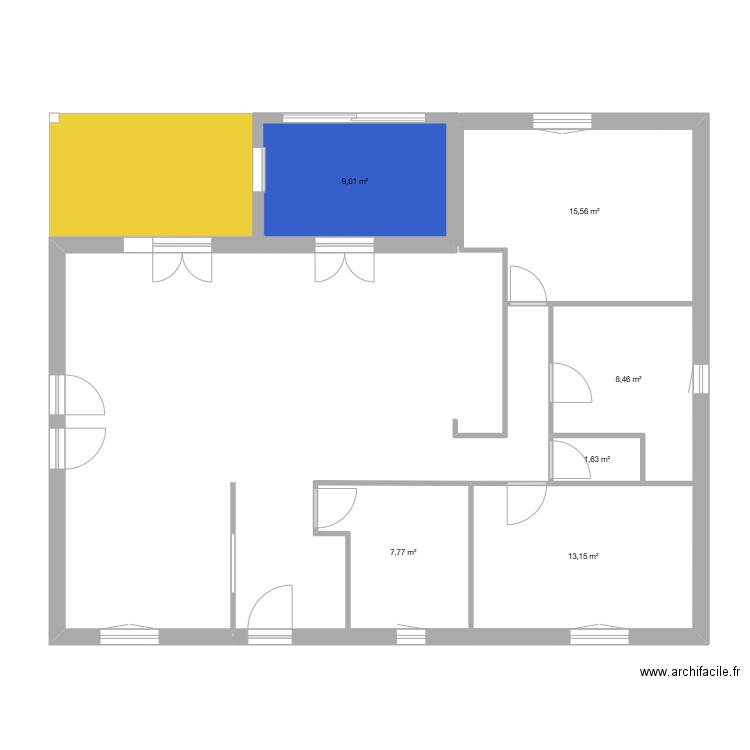 Atelier FENOLS. Plan de 6 pièces et 56 m2