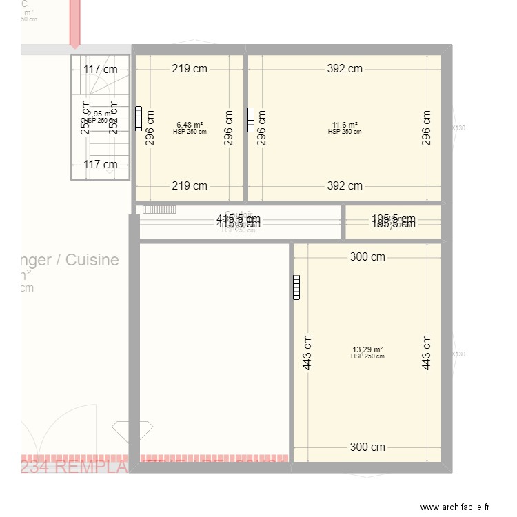 BENQUET MOLINER. Plan de 16 pièces et 168 m2