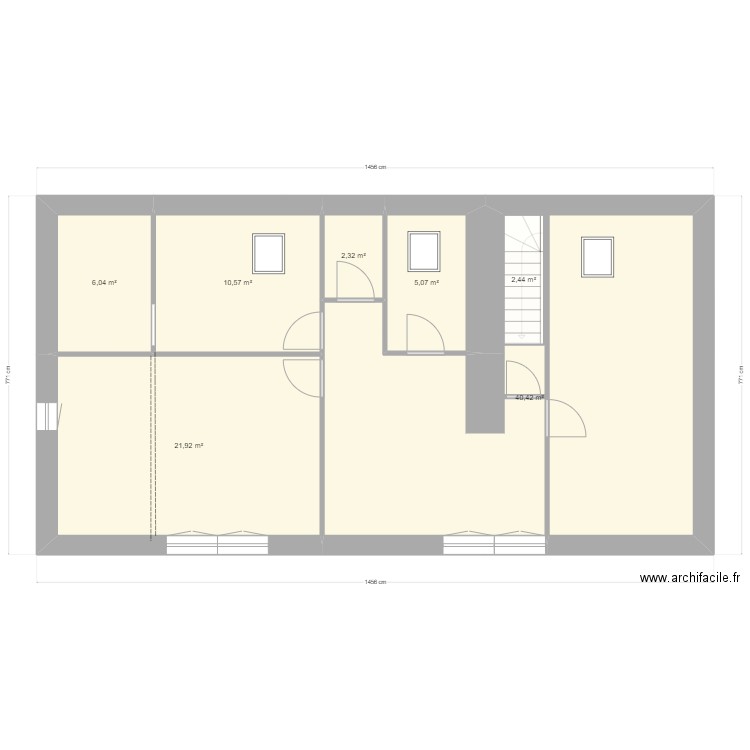 OBterre avant travaux. Plan de 12 pièces et 177 m2