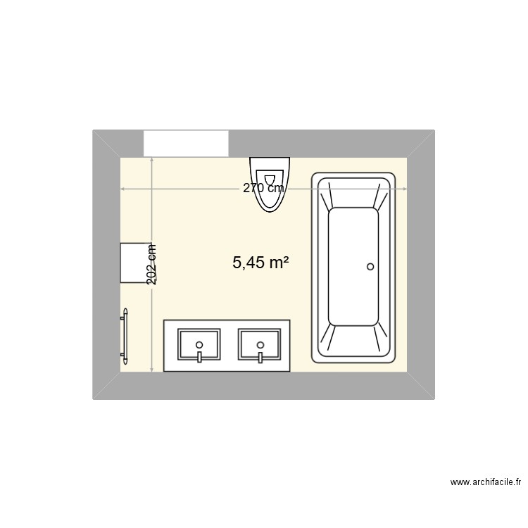 sdb 1er étage. Plan de 1 pièce et 5 m2