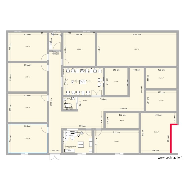 Plan MSP Centre Px. Plan de 16 pièces et 345 m2