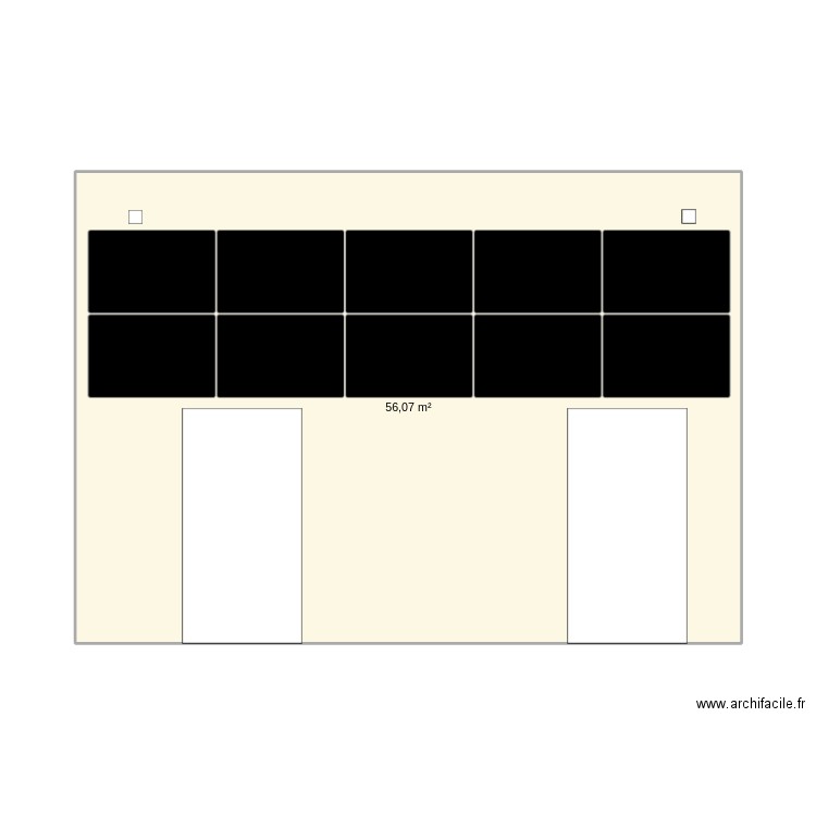 Toiture. Plan de 1 pièce et 56 m2