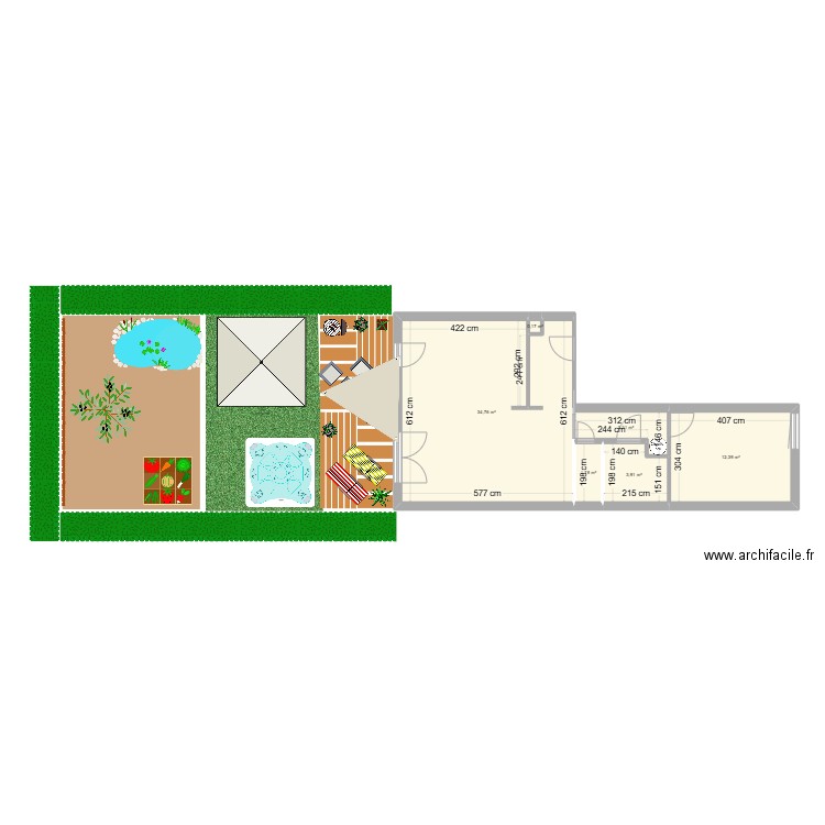 BASE DIANE. Plan de 6 pièces et 56 m2