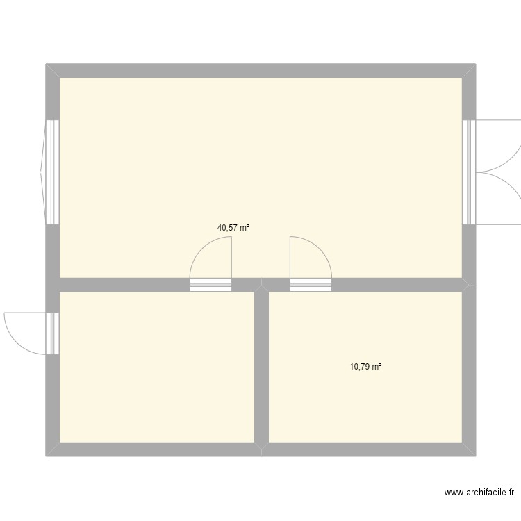 Lecelle via AGSS. Plan de 2 pièces et 51 m2