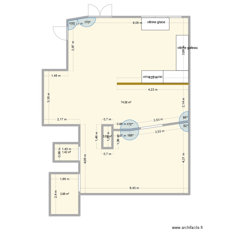 flora. Plan de 4 pièces et 80 m2