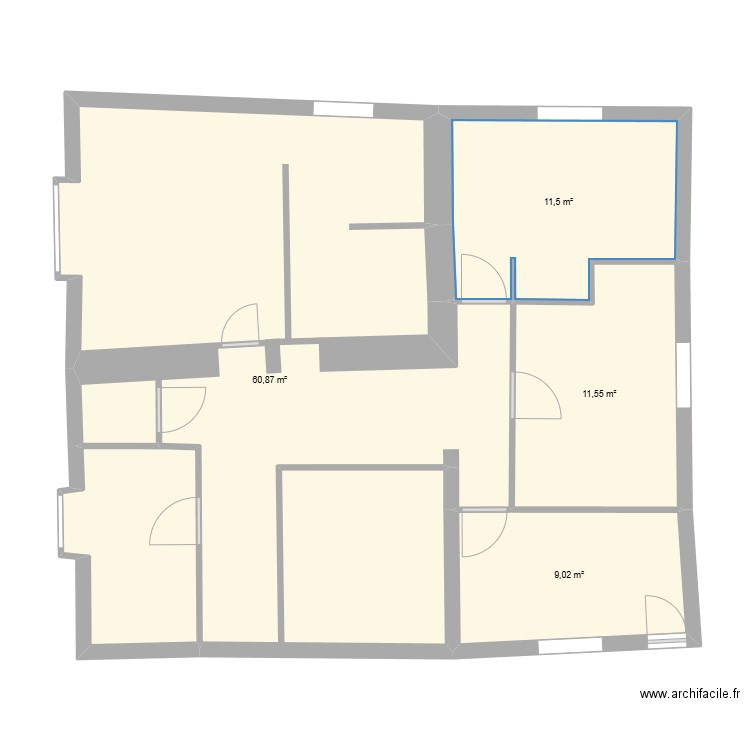 Maison Etage 2. Plan de 4 pièces et 93 m2