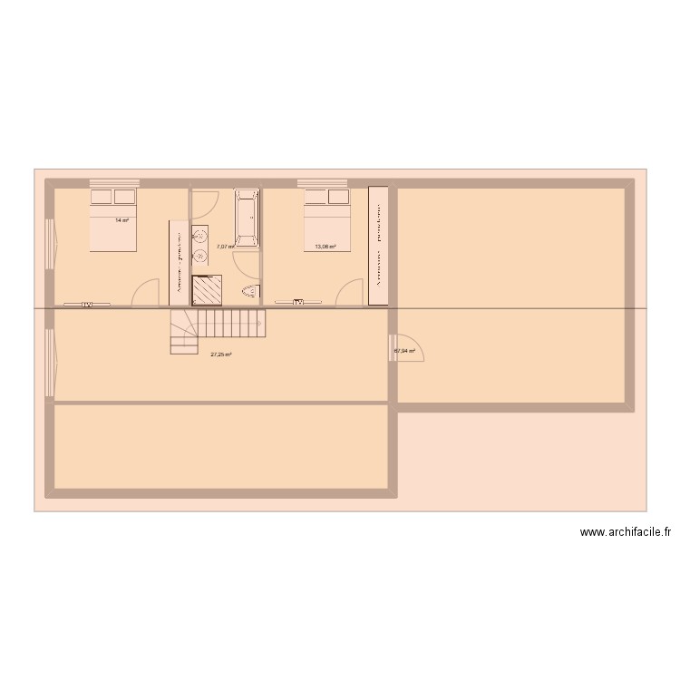 projet ced 1 etage. Plan de 5 pièces et 129 m2