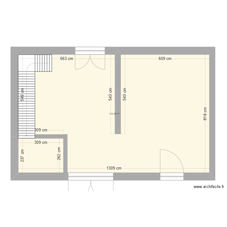 GRANGE RDC. Plan de 1 pièce et 103 m2