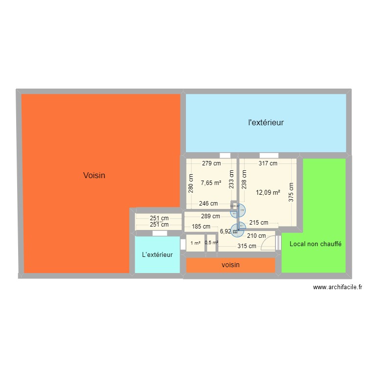 appartement. Plan de 12 pièces et 161 m2