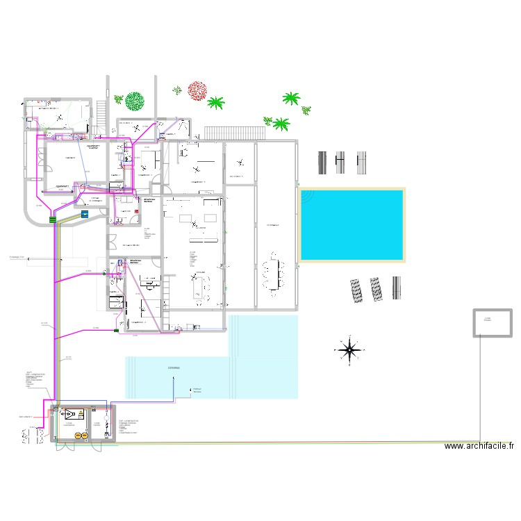 Lot N° 22 Electricité . Plan de 49 pièces et 902 m2