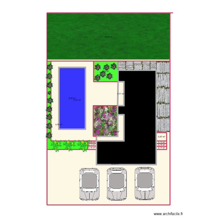 piscine jardin aa. Plan de 17 pièces et 147 m2