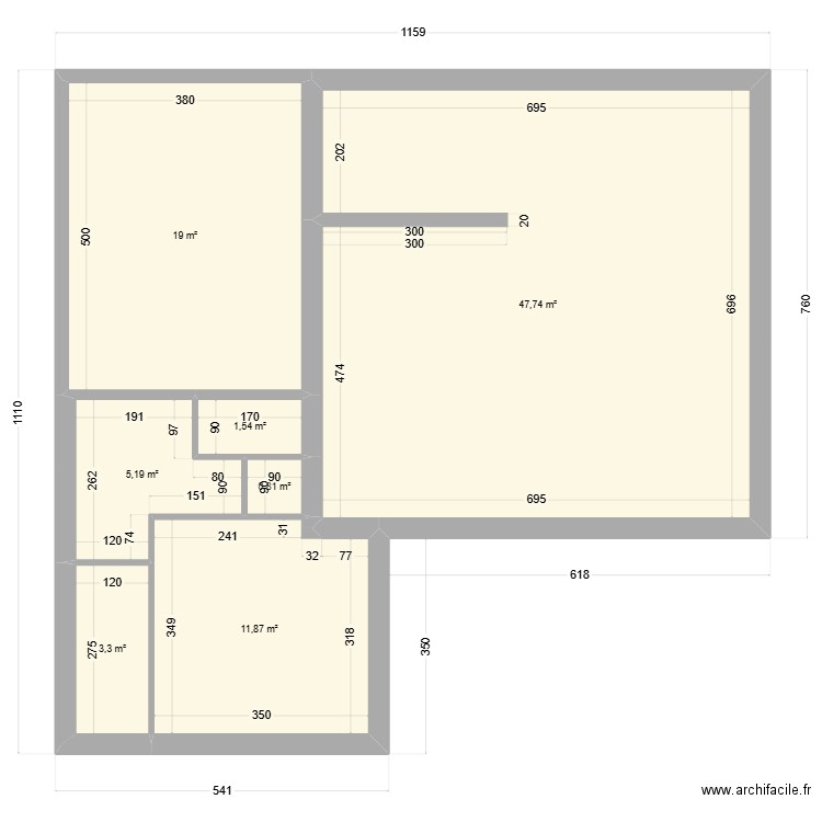 HEURTAUX AVP 4. Plan de 7 pièces et 89 m2