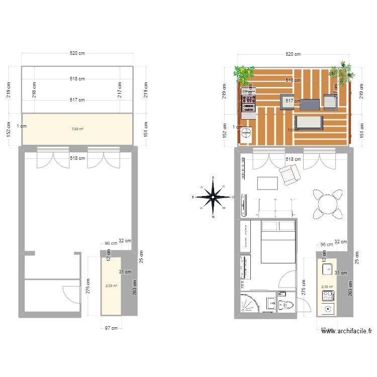 T2 Marseille 9ème. Plan de 4 pièces et 20 m2