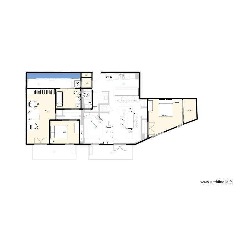 Lucie. Plan de 6 pièces et 54 m2