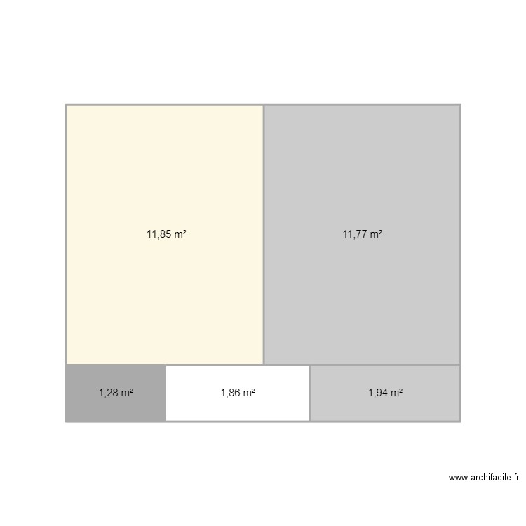 Maison Niveau 1. Plan de 5 pièces et 29 m2