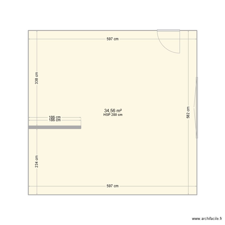 Tiquetonne. Plan de 1 pièce et 35 m2