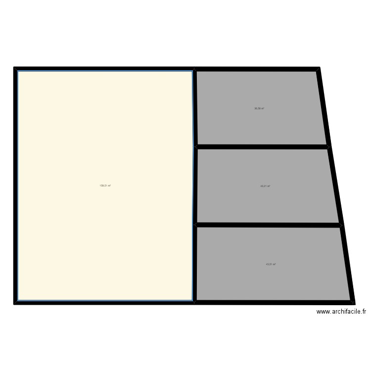 PLAN  1  ARCHI FACILE. Plan de 4 pièces et 280 m2