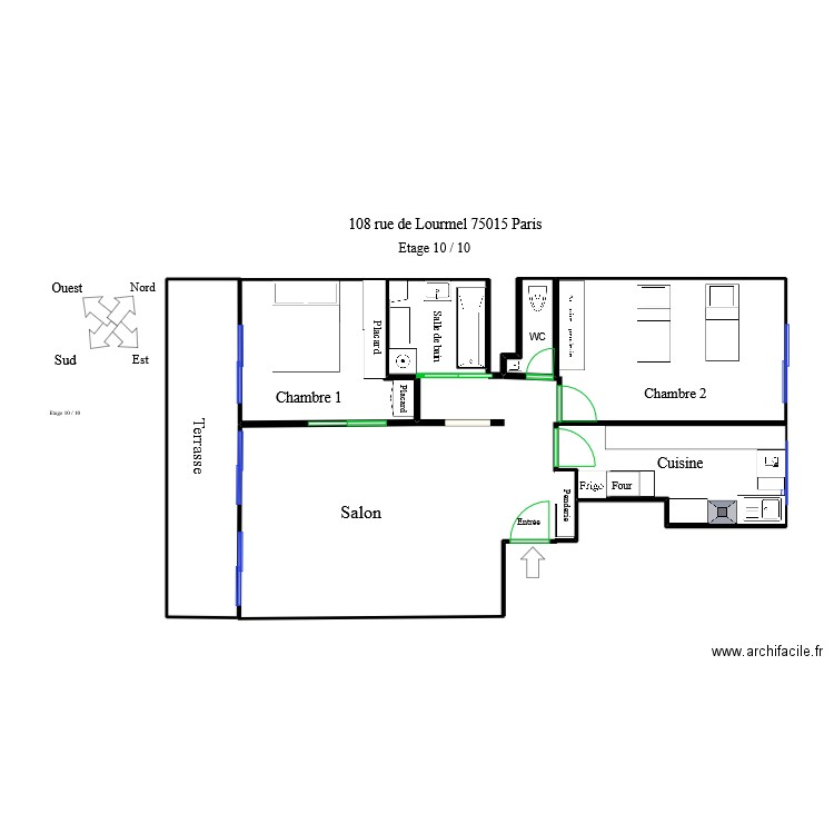 LOURMEL Swann. Plan de 2 pièces et 10 m2