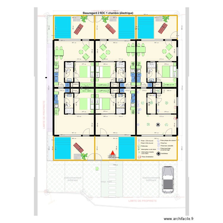 Beauregard 2. Plan de 29 pièces et 317 m2