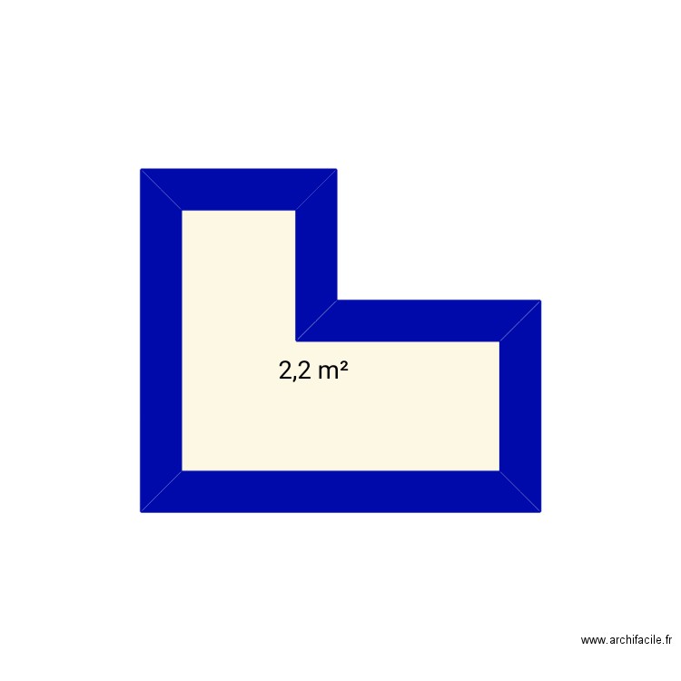 sdb. Plan de 1 pièce et 2 m2