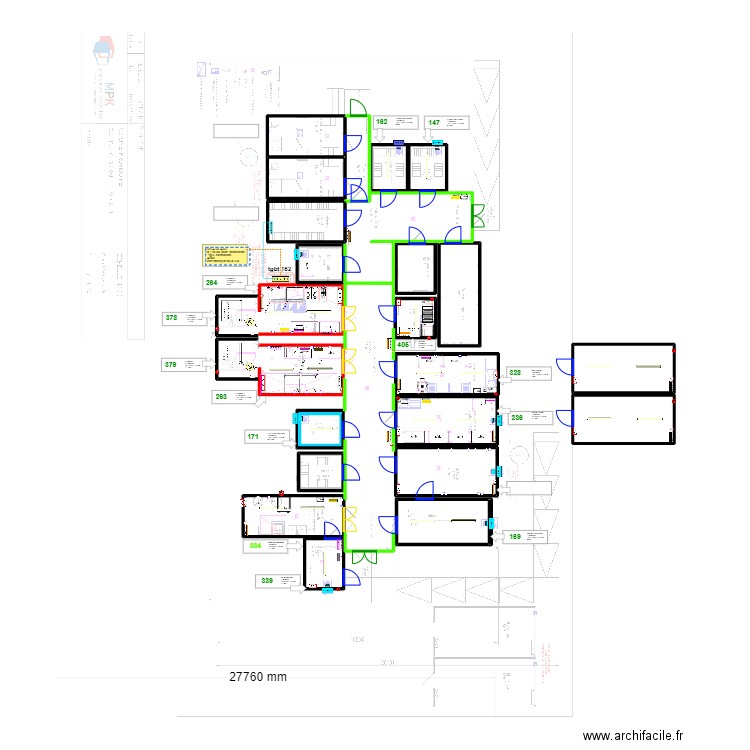 BAYEUX. Plan de 20 pièces et 190 m2