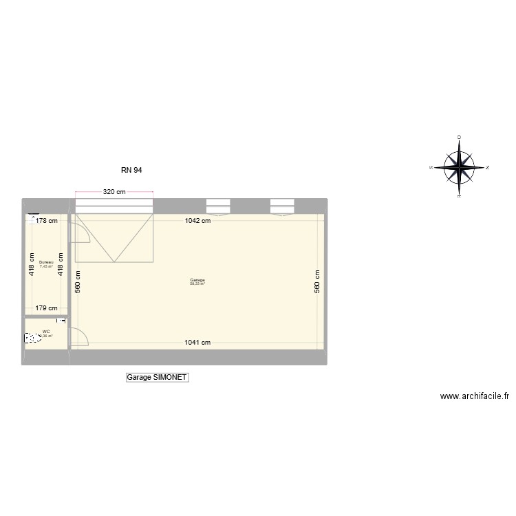 Maison ABC GARAGE. Plan de 3 pièces et 68 m2