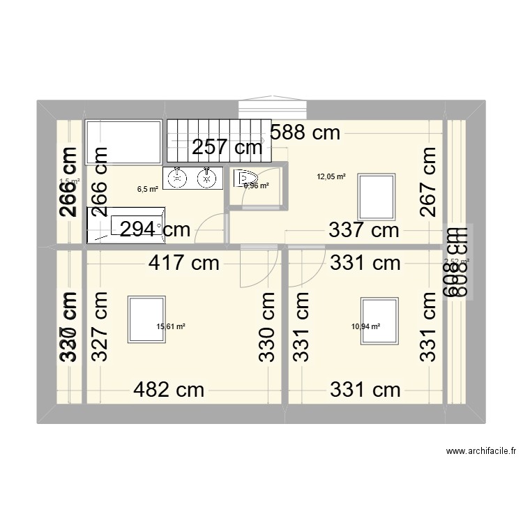 prop 2 cou. Plan de 7 pièces et 50 m2