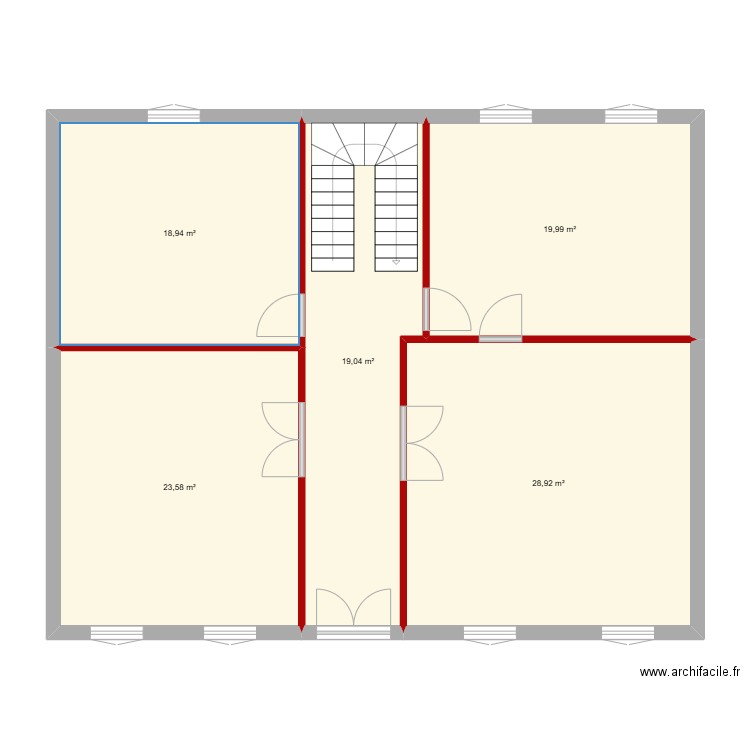 1er étage - Immeuble Mazarin. Plan de 5 pièces et 110 m2