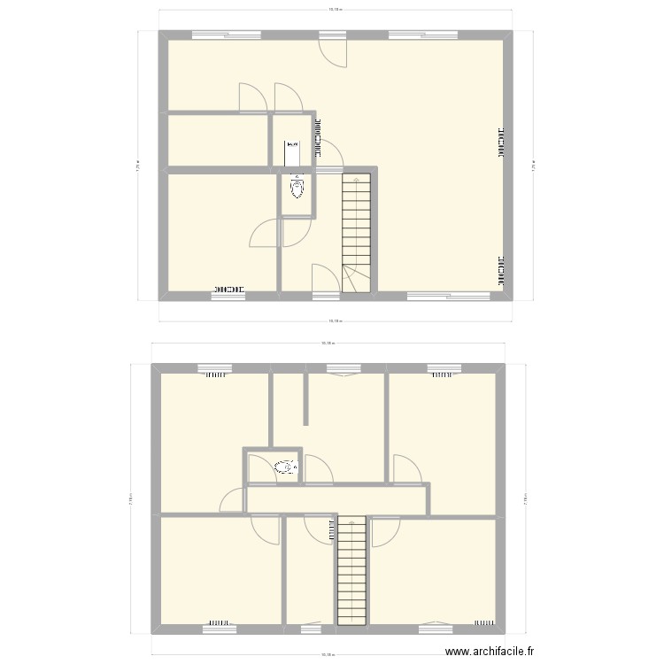 Maison. Plan de 14 pièces et 133 m2