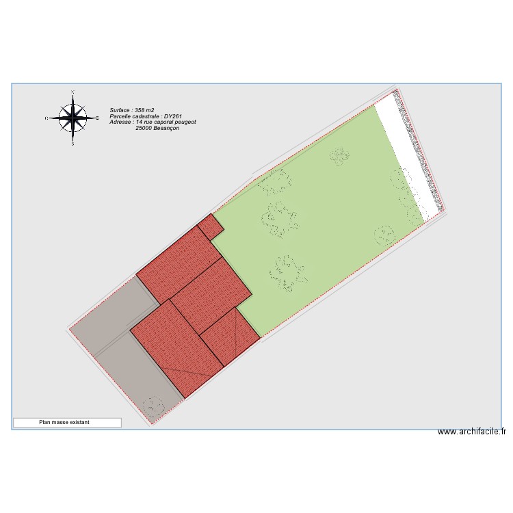 plan masse existant. Plan de 0 pièce et 0 m2