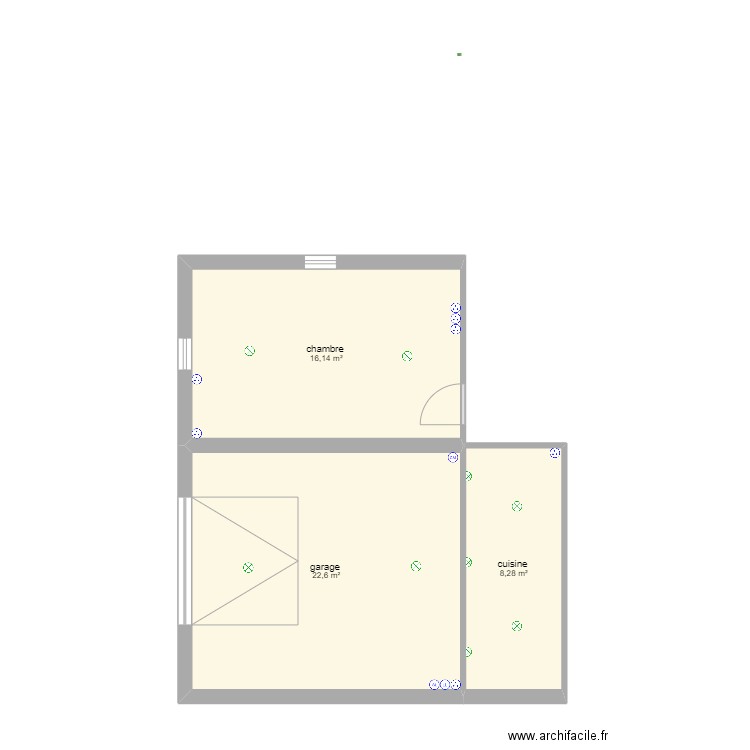 maison nassim 4. Plan de 3 pièces et 47 m2